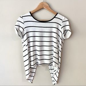 Open-Back, Black & White Crop Top
